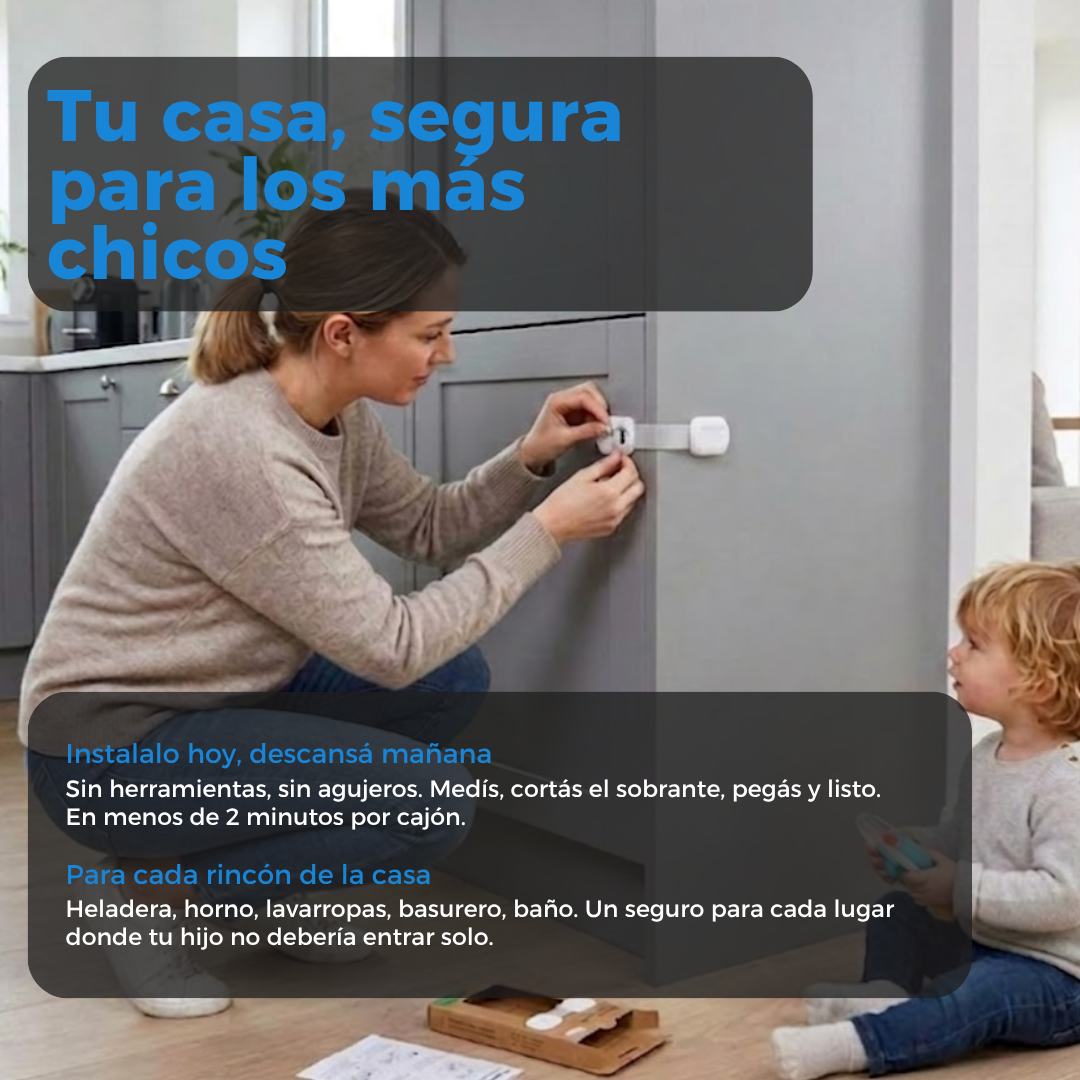 Traba de seguridad para beb&eacute; colocada en el hogar